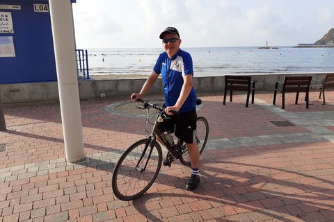 Simon by his bike
