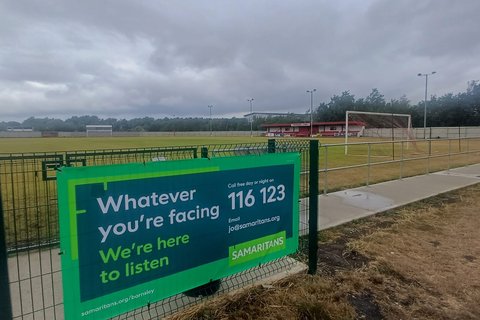 Wombwell Football Club supporting Samaritans of Barnsley