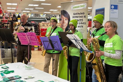 York Samaritans entertain Tesco York Shoppers with Christmas Songs
