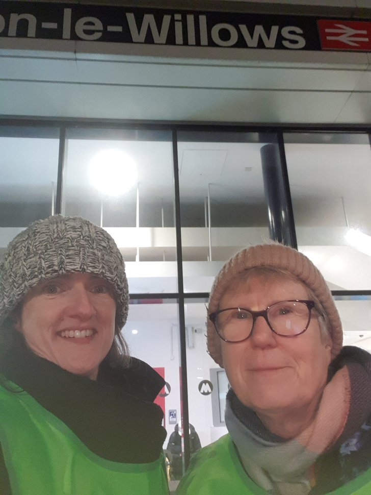 Samaritans volunteers at Newton le Willows station