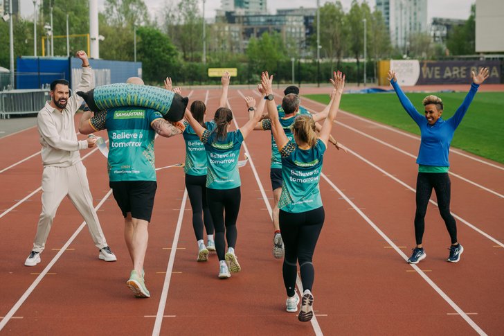 7. Rylan and Dame Kelly Holmes MBE (mil) have been announced as Team Samaritans Cheerleaders for the 2024 TCS London Marathon charity of the year (photo credit Chris O'Donovan - Samaritans)