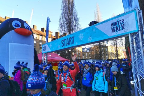 Action Challenge - London Winter Walk trekkers setting off