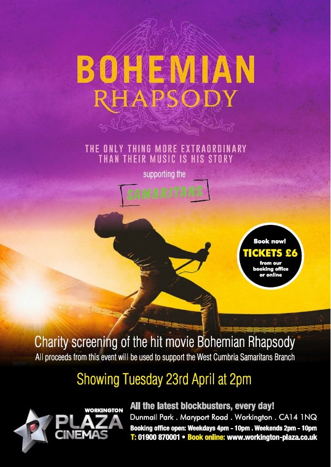 Plaza Cinema Workington - Bohemian Rhapsody Charity Screening
