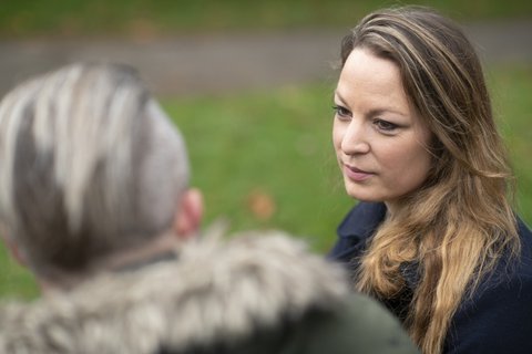 Couple-outdoors-talking