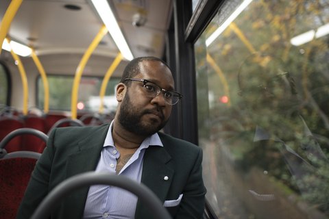 Man-window-bus