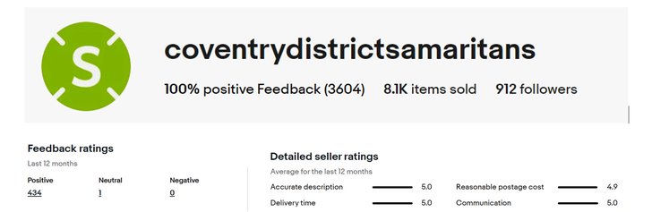 Coventry ebay ratings