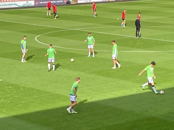 DAFC Players warming up A