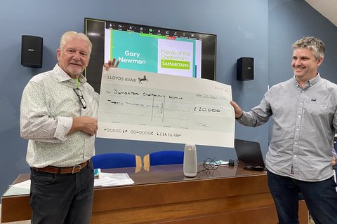 Friends fundraising cheque