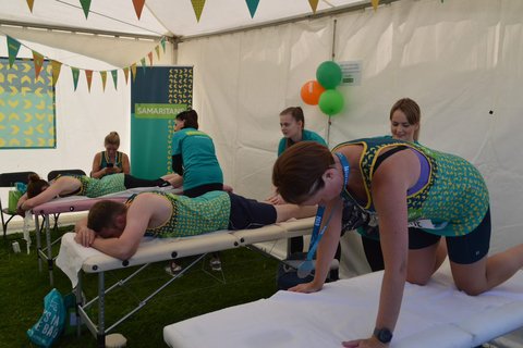 Massages taking place at the Great North Run
