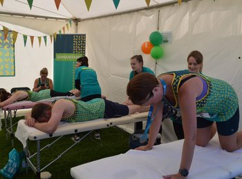 Massages taking place at the Great North Run