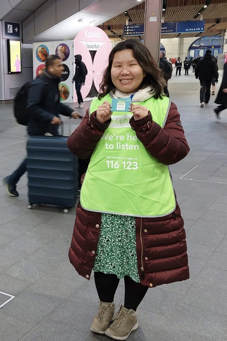 Susan, LGS Samaritans, Brew Monday 2023, London Bridge Station