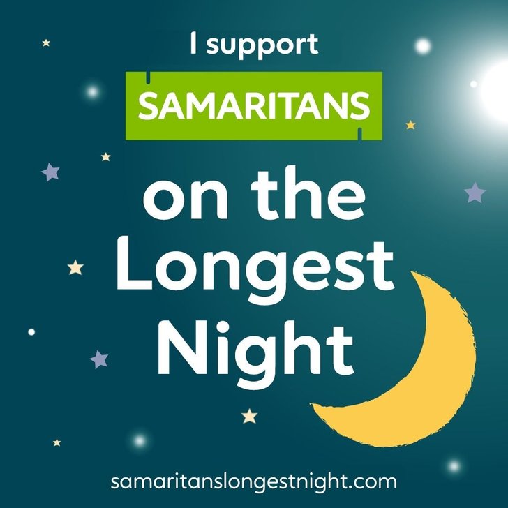 'I support Samaritans on the Longest Night' social media graphic