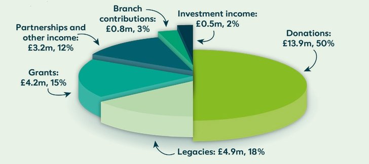Income chart for impact report