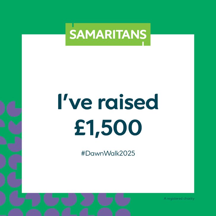 I've raised £1,500 - Dawn Walk 2025