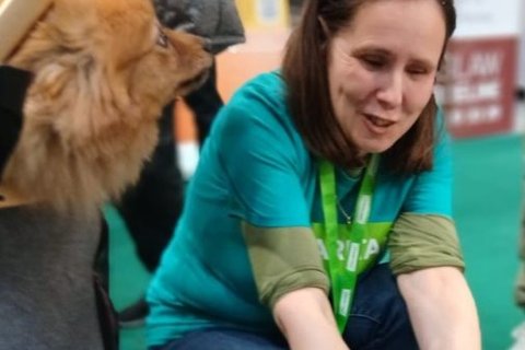 Michelle having the best time at Crufts 2