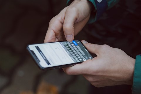 Person using mobile phone