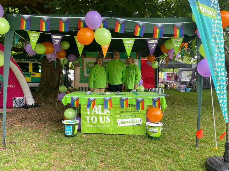 Samaritans at the Chichester Pride stand
