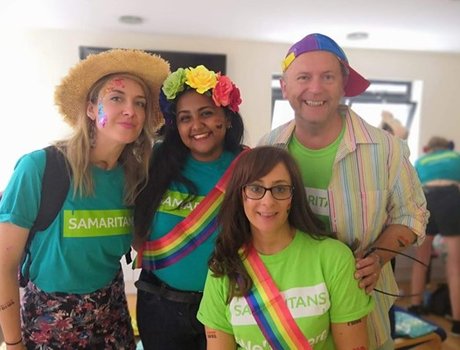 Samaritans and LGBTQ+ communities - Samaritans staff and volunteers at a Pride event