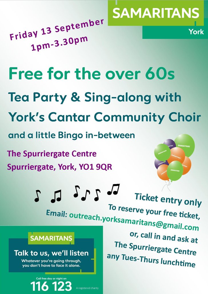 Tea Party & Sing-along for the over 60's