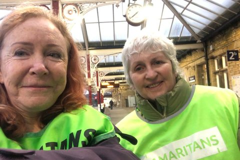 Volunteers at Skipton Railway Station for #STSL