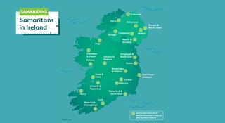 Samaritans in Ireland branch map