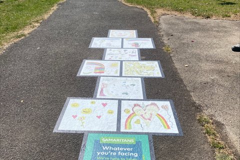 Samaritans and Balfour Beatty have installed hopscotch stencils designed by primary school children to inspire mental health conversations (2)