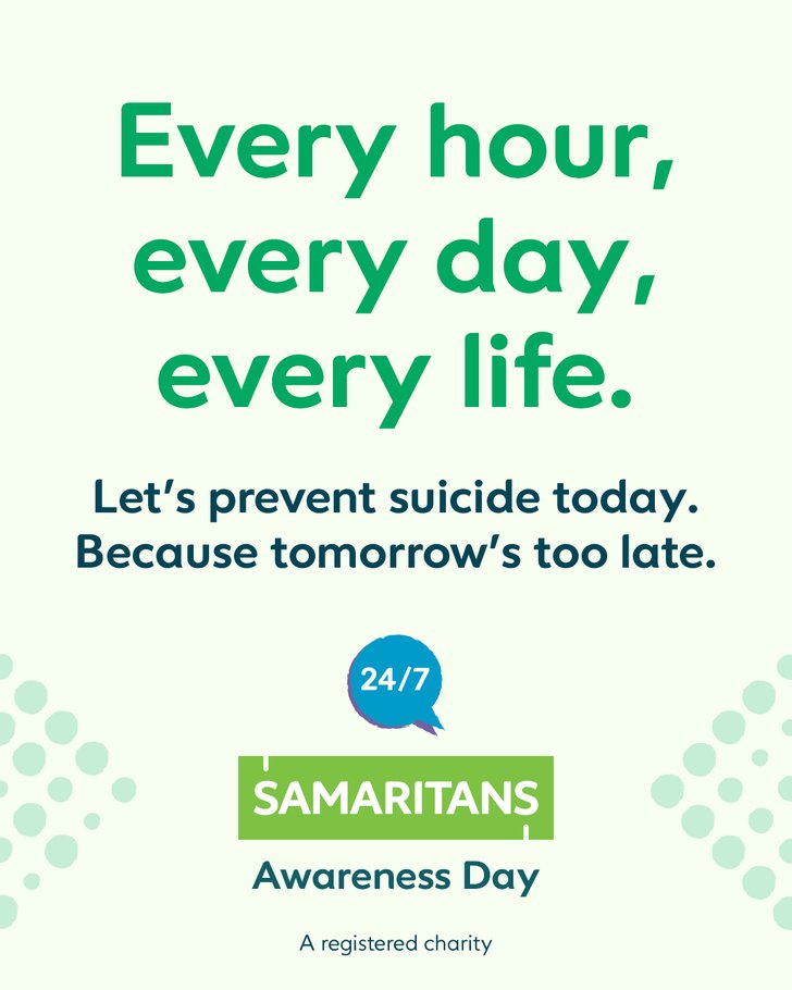 Samaritans awareness day social media post