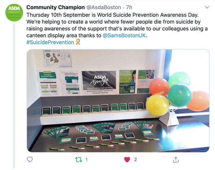 ASDA Boston 10th September Tweet