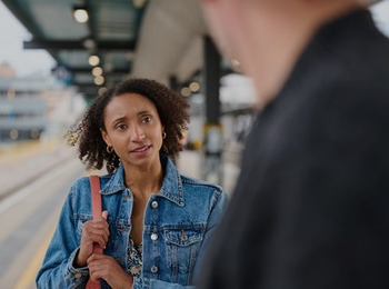 Two people having a conversation