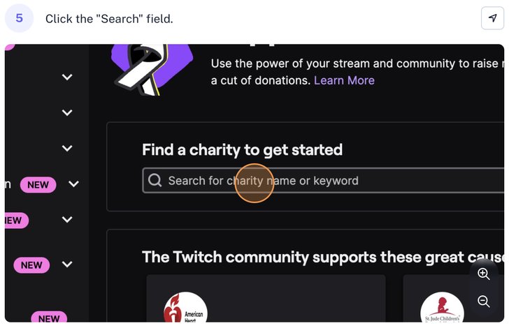 Twitch fundraising Step 5