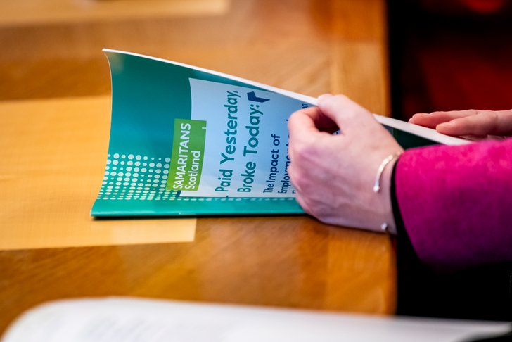 Paid Yesterday Broke Today Launch Samaritans - Wed 22 Jan 2025 - The Scottish Parliament, Edinburgh (© Andy Catlin www.andycatlin.com)-2715