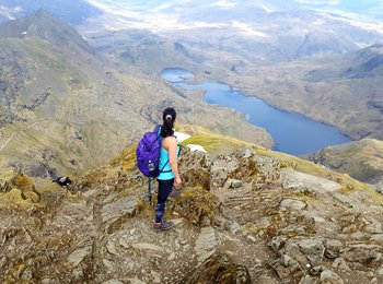 A person climbing Snowdon