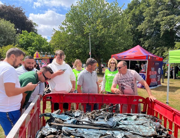 Town Mayors Fun Day crushed car