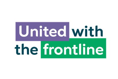 United with the frontline logo white background 450 pixel width