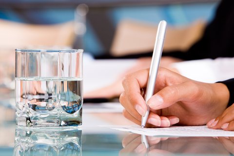 Writing on a piece of paper