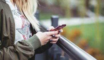 young woman phone