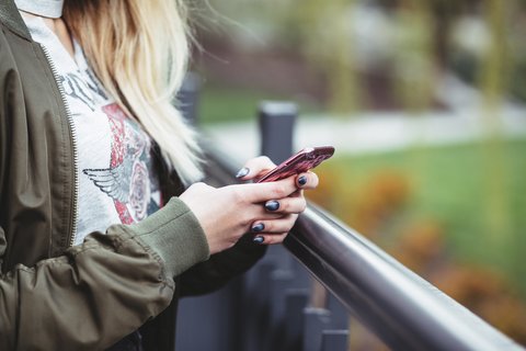 young woman phone