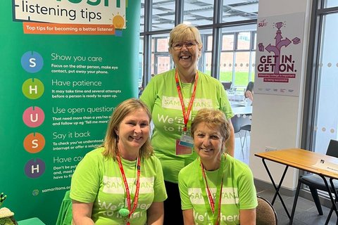 Volunteers at the freshers stall for Haywards Heath College