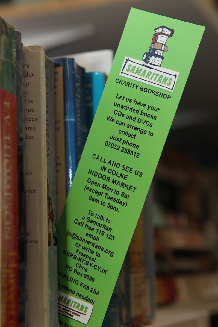 Pendle Samaritans Bookstall Bookmark
