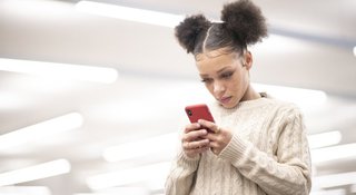 Young girl on mobile phone