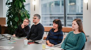 Four people taking part in a Samaritans STEP training session