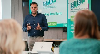 Course instructor at a Samaritans STEP workplace training session