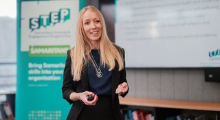 Instructor at a Samaritans STEP workplace training session