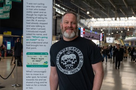 John at the Ticket to Talk display at London Waterloo 2026